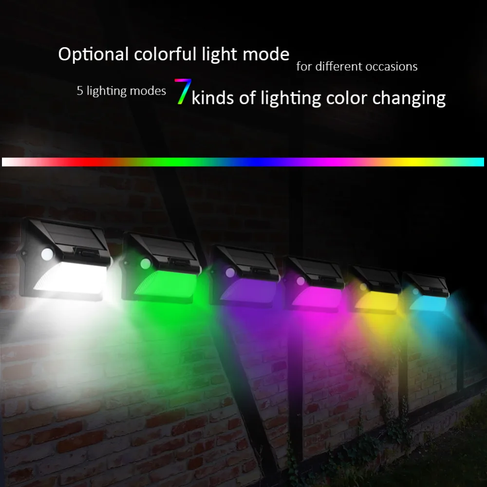 12LED Солнечный свет с двойной головкой PIR датчик движения открытый красочный
