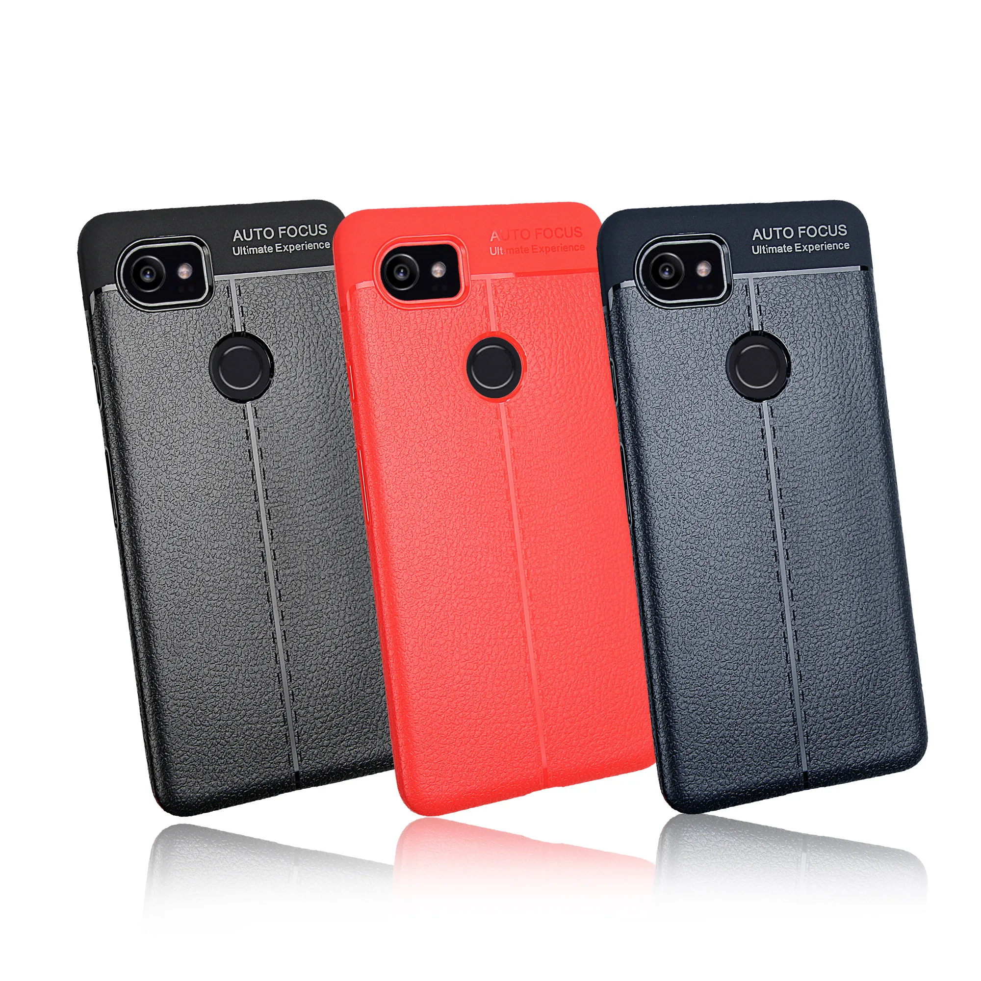 for Google Pixel 2 XL Case Slim Leather Texture Pattern Shockproof Protective Cover Rubber Silicone TPU Soft Armor Shell Bag |