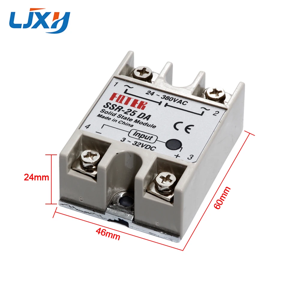 Твердотельное реле LJXH DC AC SSR 10DA 25DA 40DA 75DA 100DA 3 32VDC вход/24 380VAC выход|Запчасти для