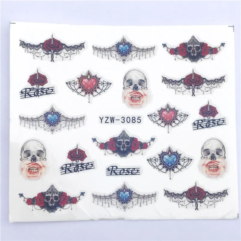 1 лист стикер для ногтей розовая Цветочная Декаль животное Фламинго олень бабочка водная переводная слайдер для домашнего маникюра художественное украшение - Цвет: 3085