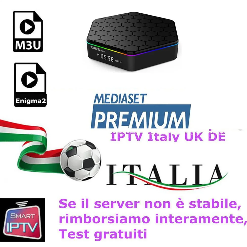 Ip tv итальянская подписка Великобритания немецкий французский Спорт Mediaset Премиум для m3u Enigma2 IOS Smart tv PC Android box