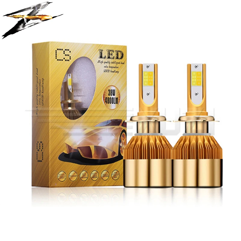 Светодиодный налобный фонарь 12 В H1 H3 H4 H7 H8 H11 HB3 HB4 3000 K 6000 9600LM|Передние LED-фары для