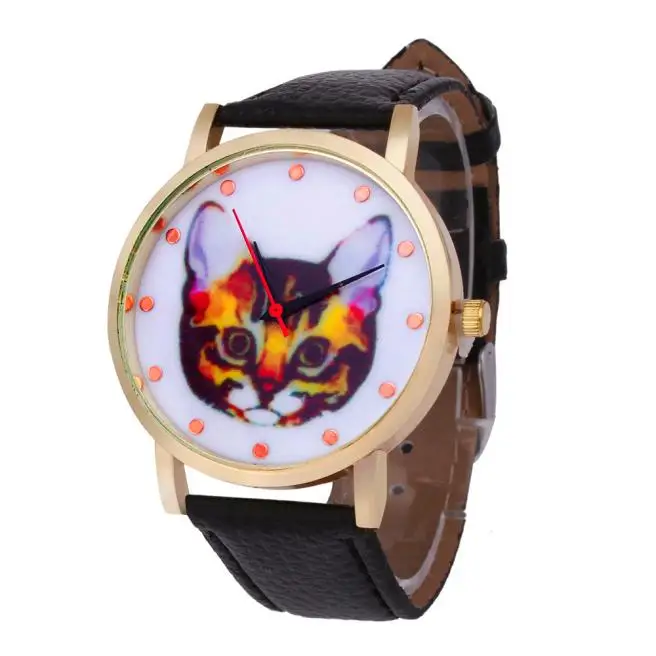 Рай 2017 Горячая Классический Шарм Мода сова Шаблон PU Кожаный Ремешок Аналоговый