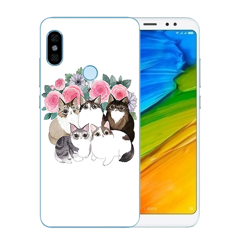 Чехлы для телефонов Xiaomi Redmi Note 5 Pro чехол с рисунком кошки удачи Матовый Прозрачный