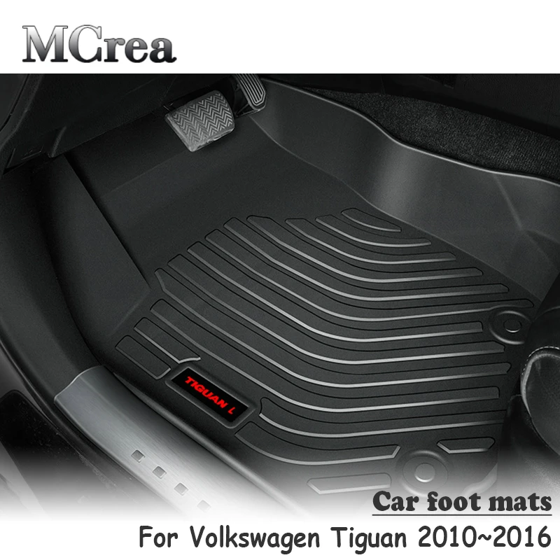 Автомобильный Стайлинг Mcrea 3D роскошные напольные коврики из ТПЭ для Volkswagen Tiguan