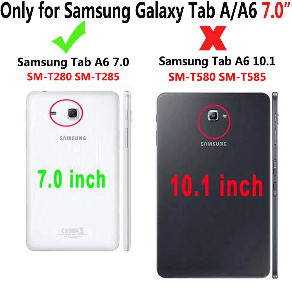 Tablet Protective Shell Cover Case for Samsung Galaxy Tab A A6 7.0 T280 T285 3D Flower PU Leather Soft TPU Smart Stand Back | Компьютеры и