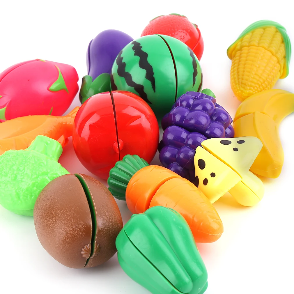 24 шт. детские игрушки для игры в дом фрукты пластиковые овощи пицца кухня Детские