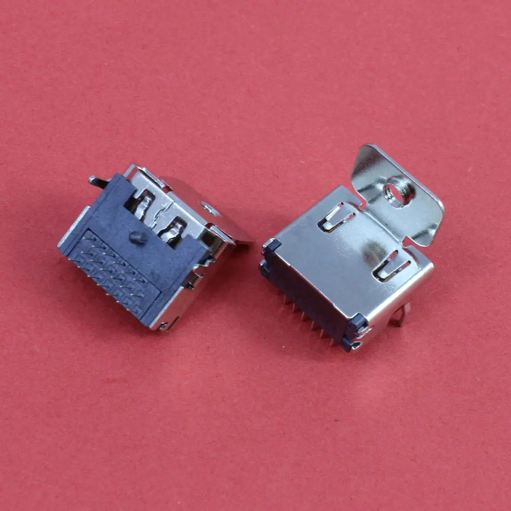 

ChengHaoRan 1Piece 19pin HDMI Jack Female Socket 90 degree 3 rows pin With fixed screw holes