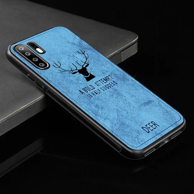 Blue Тканевый текстурный чехол для телефона huawei P30 Pro чехол s Huwei P30Pro задняя крышка на huawei P30 Lite P 30 Pro светильник Coque Capa Fundas - Цвет: Blue
