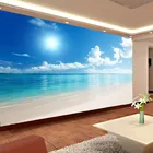 Пользовательские росписи обоев 3D океан голубое небо и облака пляжные Гостиная Спальня покрытия стен обои Papel де Parede 3D