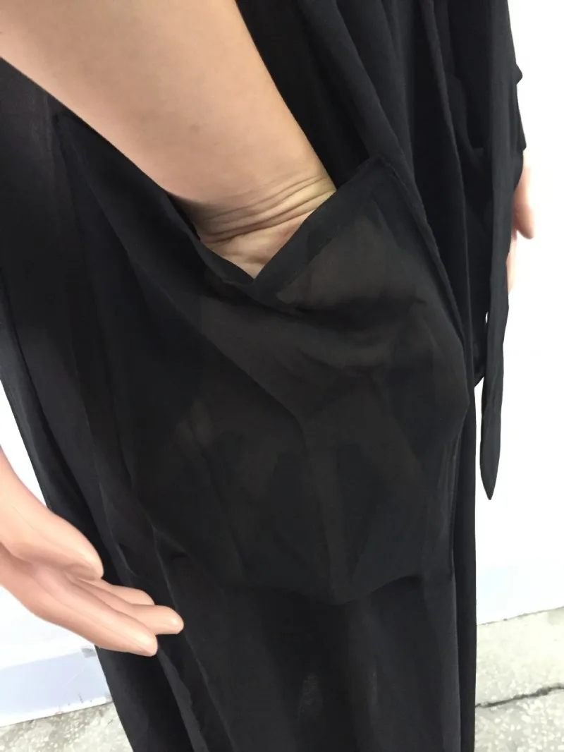 

New XXL Women's Vintage Solid Color Long-Sleeve Cardigan Chiffon Shirt Summer Elegant Trench Women Coat E3262