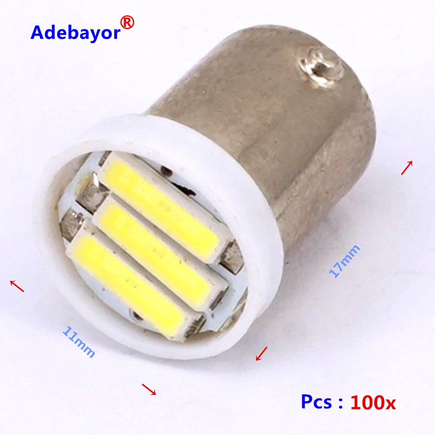 100X BA9s 3smd 7014 H6W T4W T11 высокой мощности 1 Вт автомобильный индикатор номерной знак Карта Купол упаковки для укладки лампочки