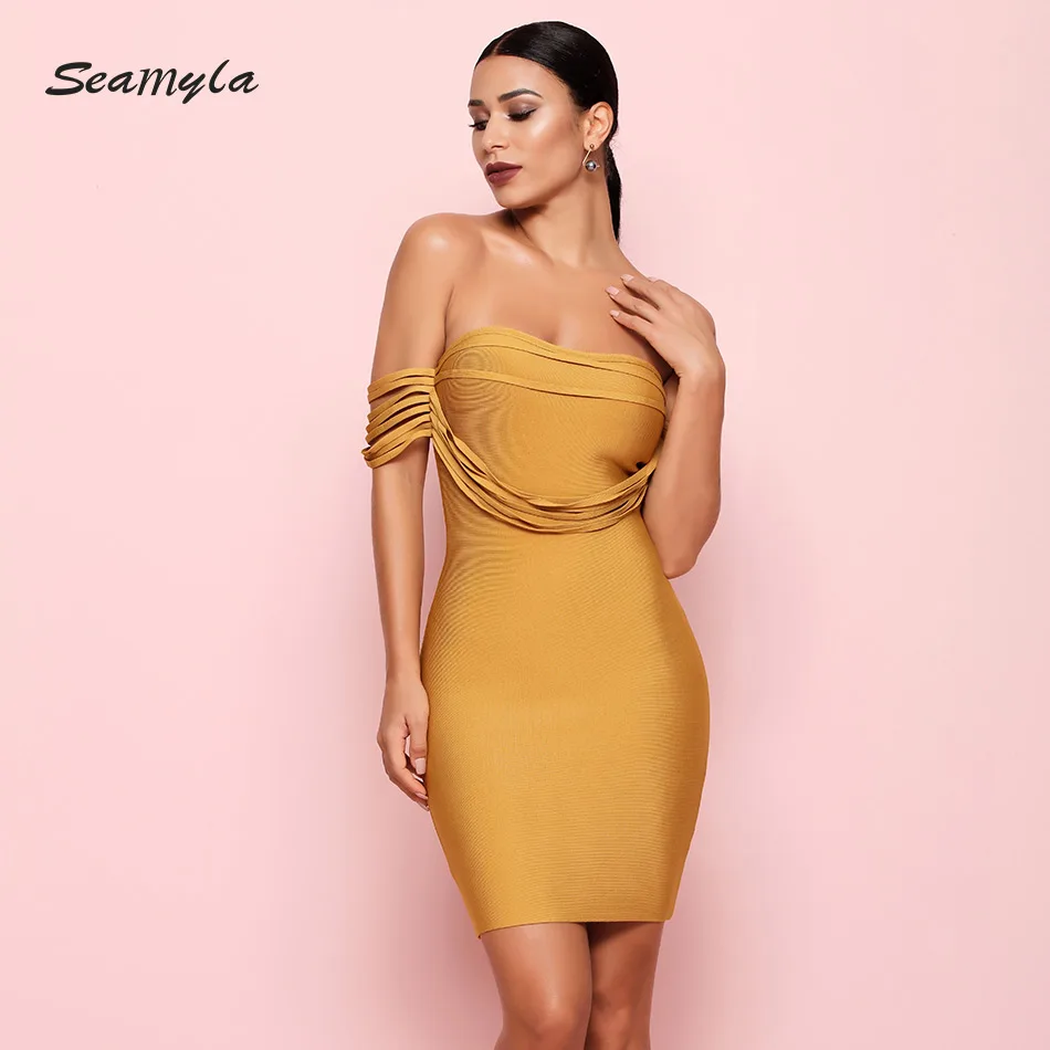 Seamyla летнее Бандажное платье Vestidos 2019 Соблазнительные элитные выходные платья