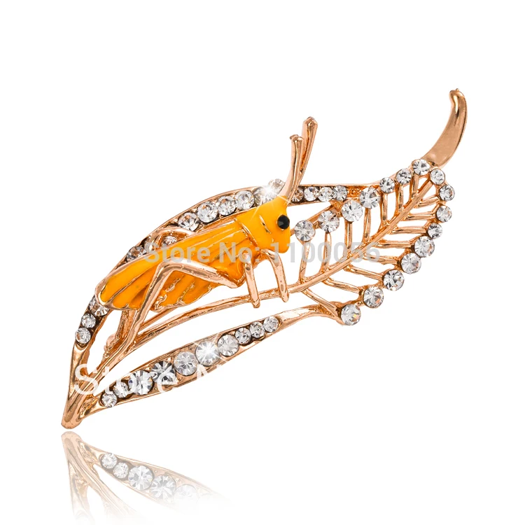 Бесплатная доставка 2019 модные золотые броши насекомое милые кристаллы Броши