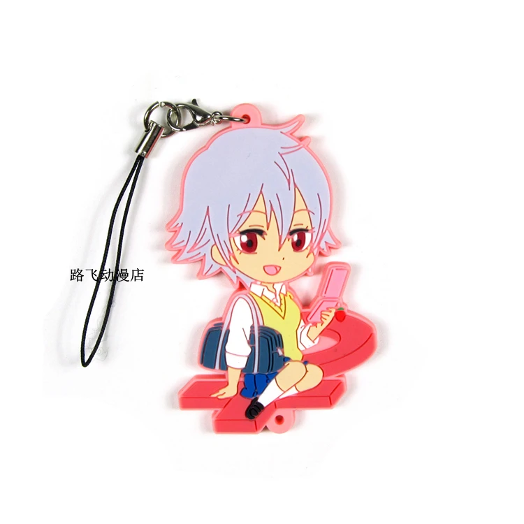 Брелок Подвеска резиновая аниме модель GINTAMA Sakata Gintoki Okita Sougo Hijikata Toushirou Kondou Isao