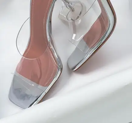 7cm heel Vienantin/ г.; Лидер продаж; Летние прозрачные Шлепанцы из ПВХ; модельные туфли на высоком каблуке-шпильке с открытым носком; женская обувь феи - Цвет: 7cm heel