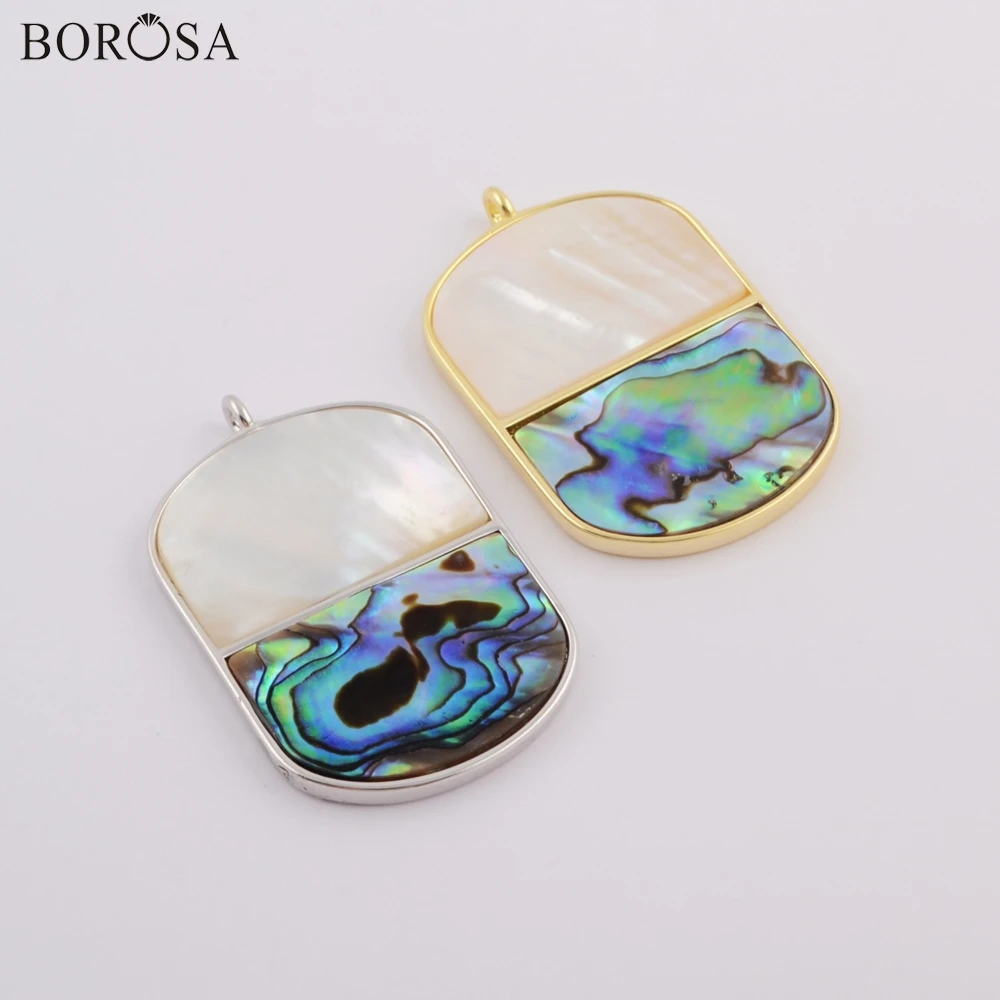 

BOROSA ракушки Подвески 5 шт. овальное золото/Искусственная ракушка и белая ракушка Подвеска для ожерелья ювелирные изделия ZG0418