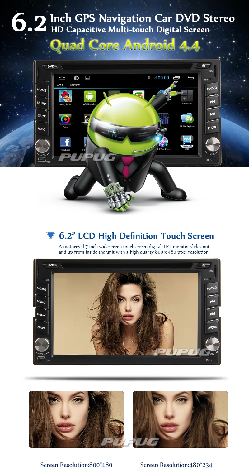 Android 4 EQ 2Din стерео Системы автомобильное радио DVD AMP OBD2 Wi-Fi приемник gps RDS BT Навигатор