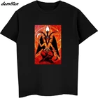 Футболка Baphomet мужская с принтом сатаны пентаграммы дьявола, крутая тенниска с коротким рукавом и круглым вырезом, уличная одежда в стиле Харадзюку