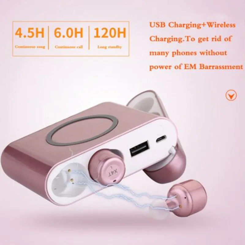 5 шт. X 4T TWS беспроводные наушники Bluetooth 4 2 стерео с микрофоном спортивные и 5200 мАч