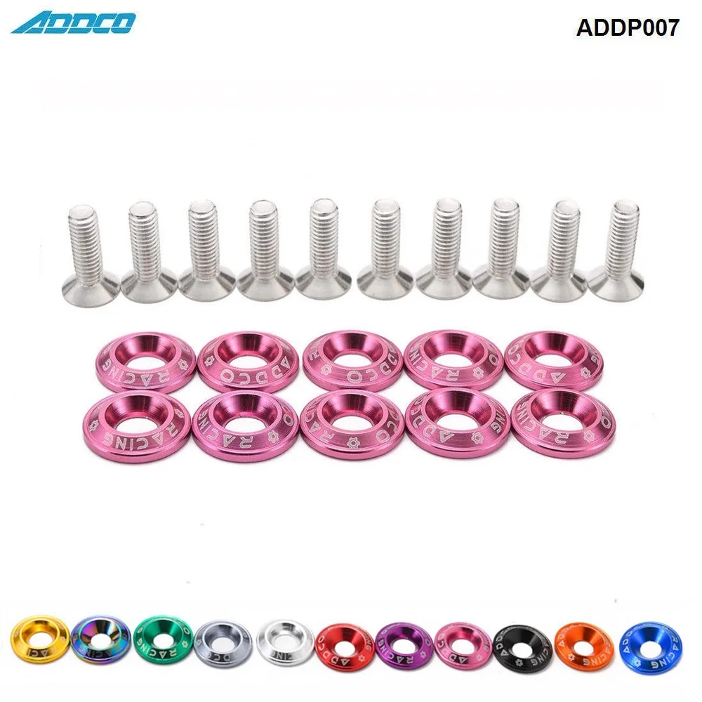 Addco Sport M6 10 шт. болт с шестигранной головкой бампер крыло шайба из анодированного