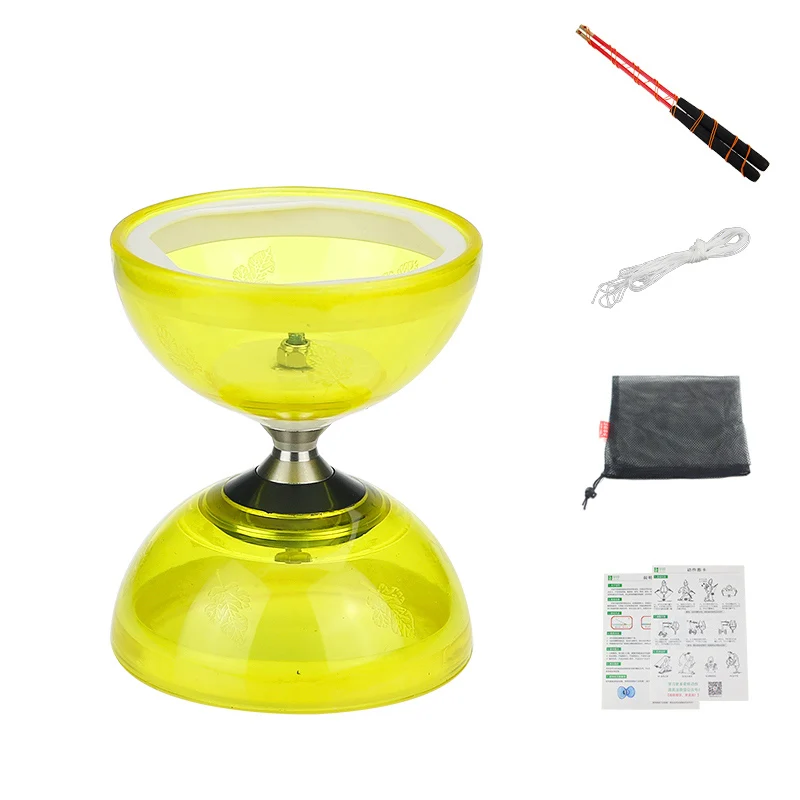 Подшипник diabolo игрушки профессиональный набор Diabolo упаковка с веревочной сумкой Китай - Цвет: S-Yellow