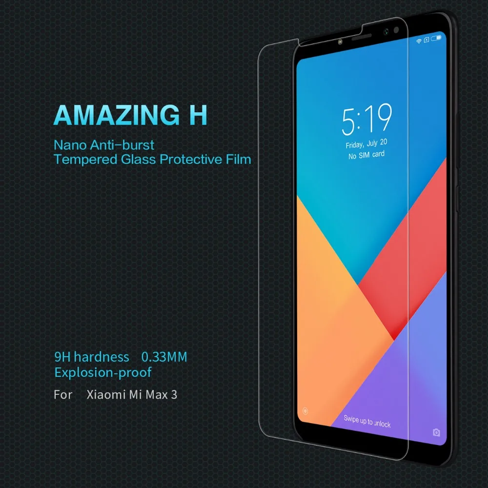 Закаленное стекло Nillkin Amazing H/H + PRO для Xiaomi Mi Max 3|Защитные стёкла и плёнки телефонов|