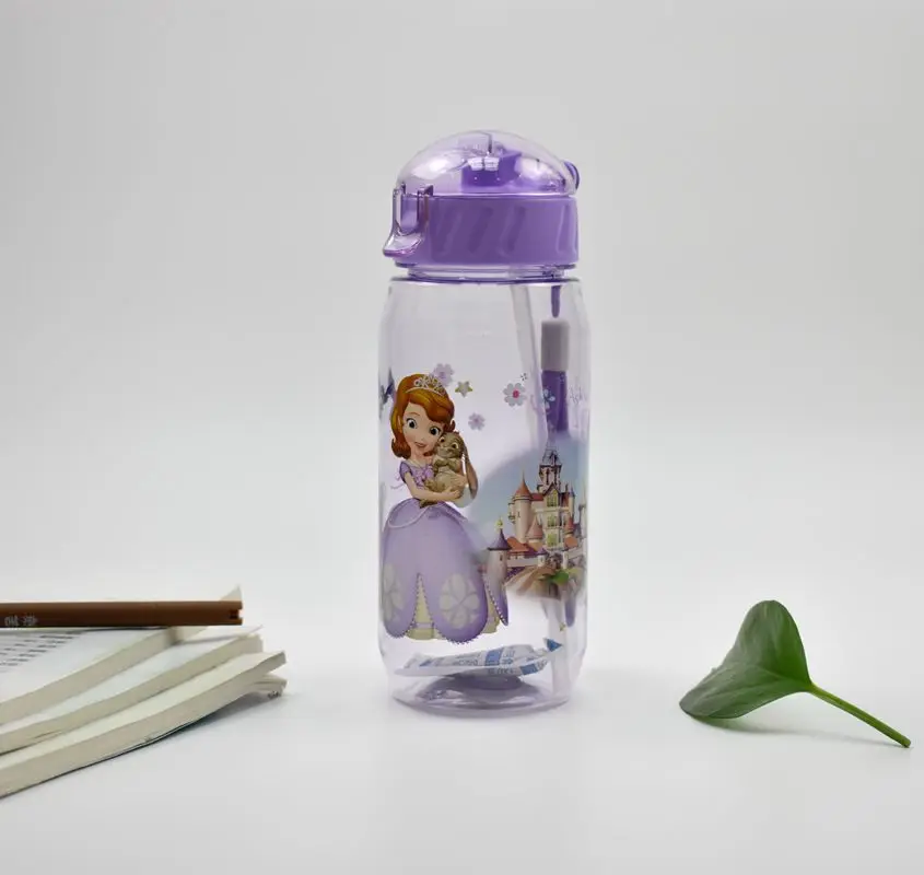 Экологичные детские бутылки для питьевой воды с героями мультфильмов, без бисфенола, пластиковая соломенная бутылка, детская бутылка, детский чайник, Спортивная бутылка