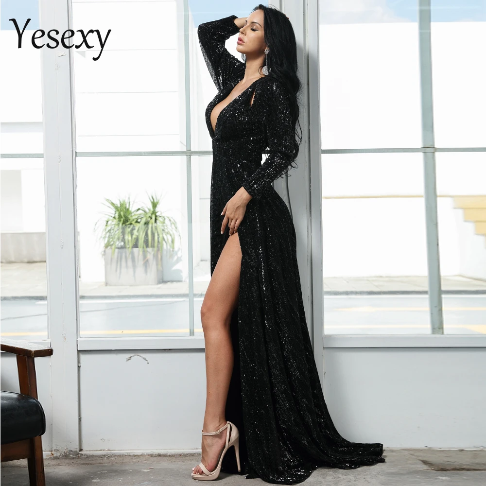 Yesexy 2021 для женщин сексуальный глубокий v образный вырез Платья макси с длинным