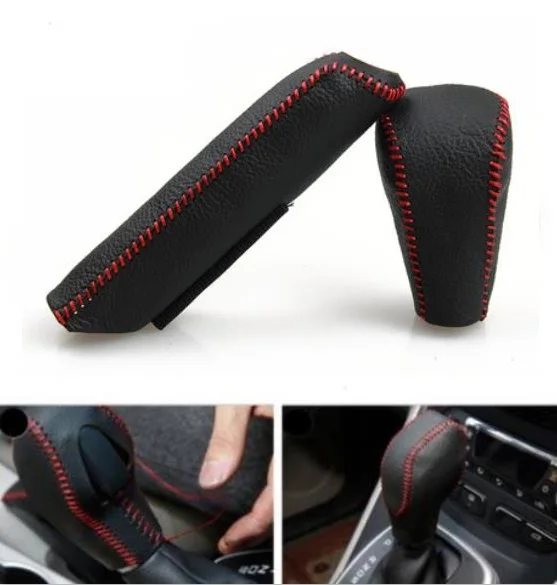 Automatic Gear Shift Knob Handbrake Genuine Leather Stitching Cover For Honda Civic 8th 2004-2010 |