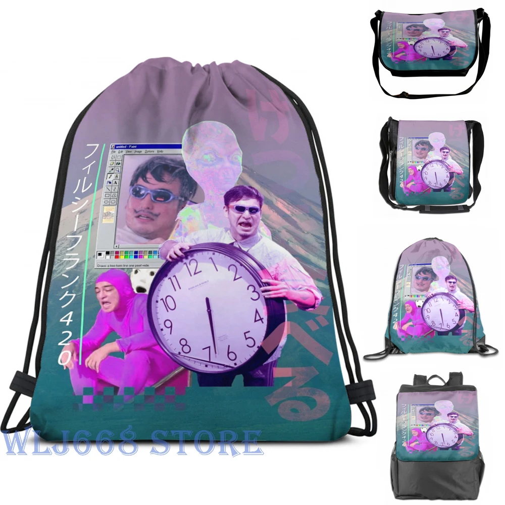 Сумка через плечо с забавным графическим принтом Женский грязный рюкзак на одно