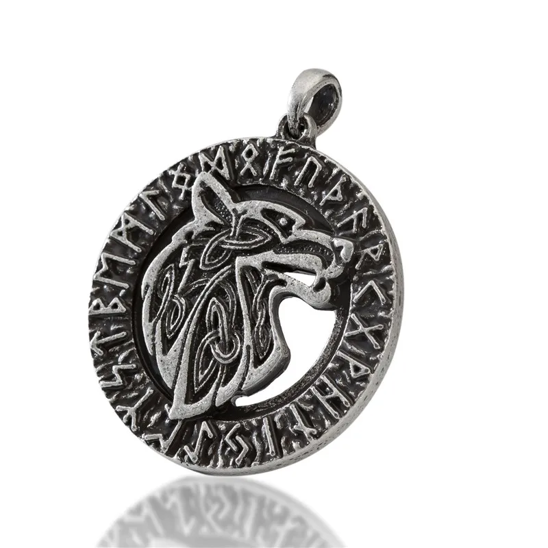 1 шт. Винтаж Viking Triquetra Волчья Голова в нордическая Руна колье этническом стиле