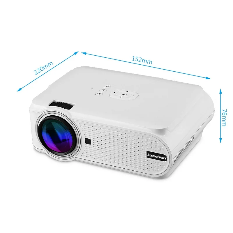 EHD02 White Excelvan EHD02 1800 люмен макс 1080P проектор 130 дюймов мультимедиа портативный проектор с ЖК-дисплеем домашний кинотеатр проектор с динамиком - Цвет: EHD02 White