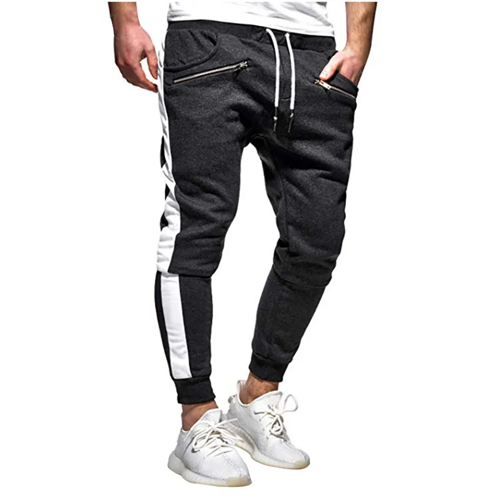White Womail, спортивные штаны для мужчин, на молнии, с карманами, pantalon hombre, повседневные брюки, Мужская одежда, штаны для бега, Мужская Уличная одежда, мужские штаны - Цвет: White
