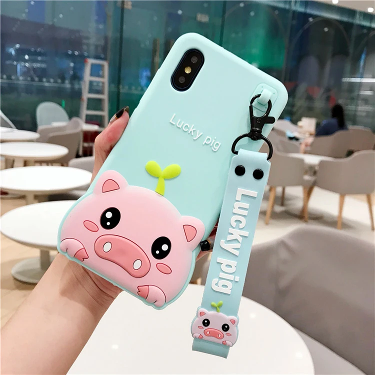 Милый свиной 3D мультфильм Apple Phone Чехол для iPhone 6 7 8 S Plus X XR XS XSMAX силиконовый
