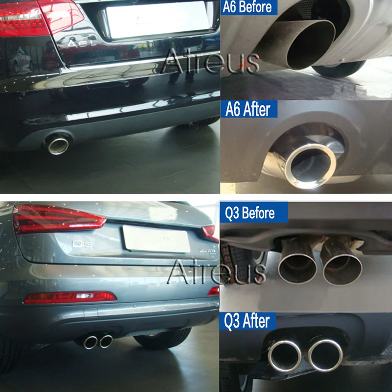ZD 2 шт. для Audi A3 A4 B8 A6 C6 A5 Q5 Q7 Q3 A1 A8 автомобильный глушитель выхлопной трубы чехлы из