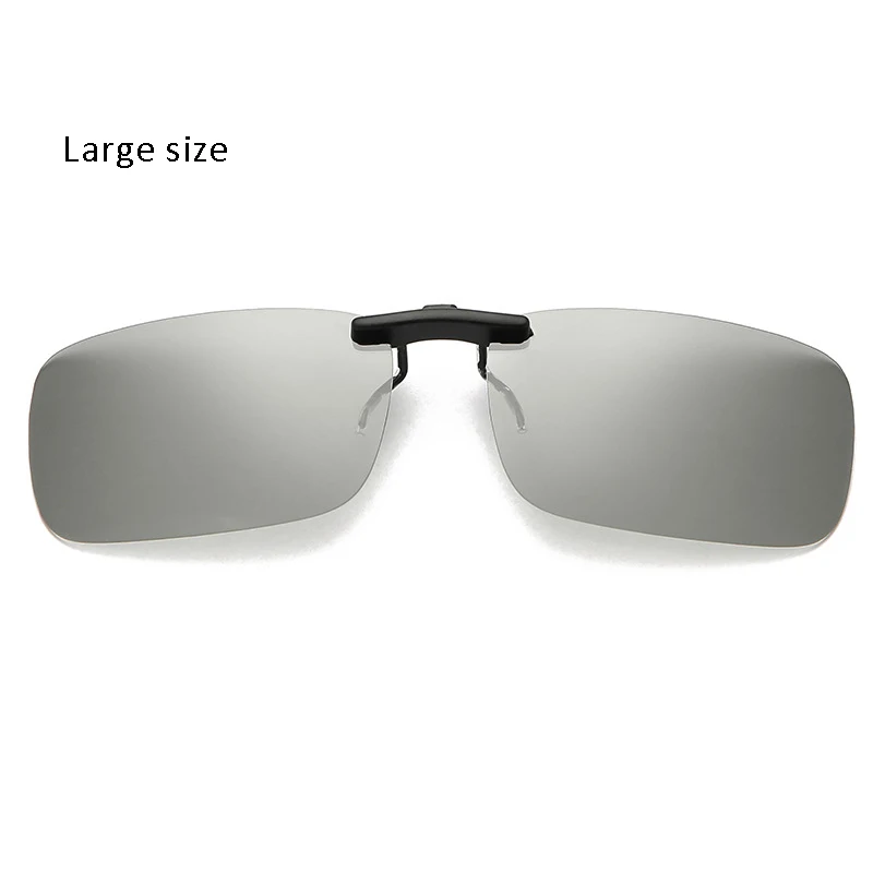 gray large size Фотохромные поляризационные солнцезащитные очки с клипсами UV400, поляризованные очки для рыбалки, поляризованные очки Rimelsss с клипсами для оптической оправы - Цвет линз: gray large size