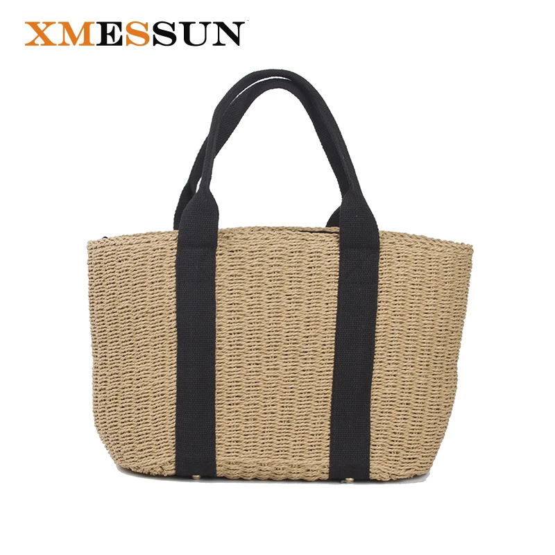 Повседневные соломенные сумки XMESSUN 2021 летние пляжные для отпуска Женский тоут