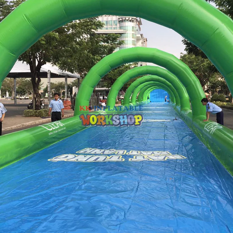 Goedkoop Extra Lange Opblaasbare Water Slide Gemeenschap Tuin Stad Vierkante Water Park