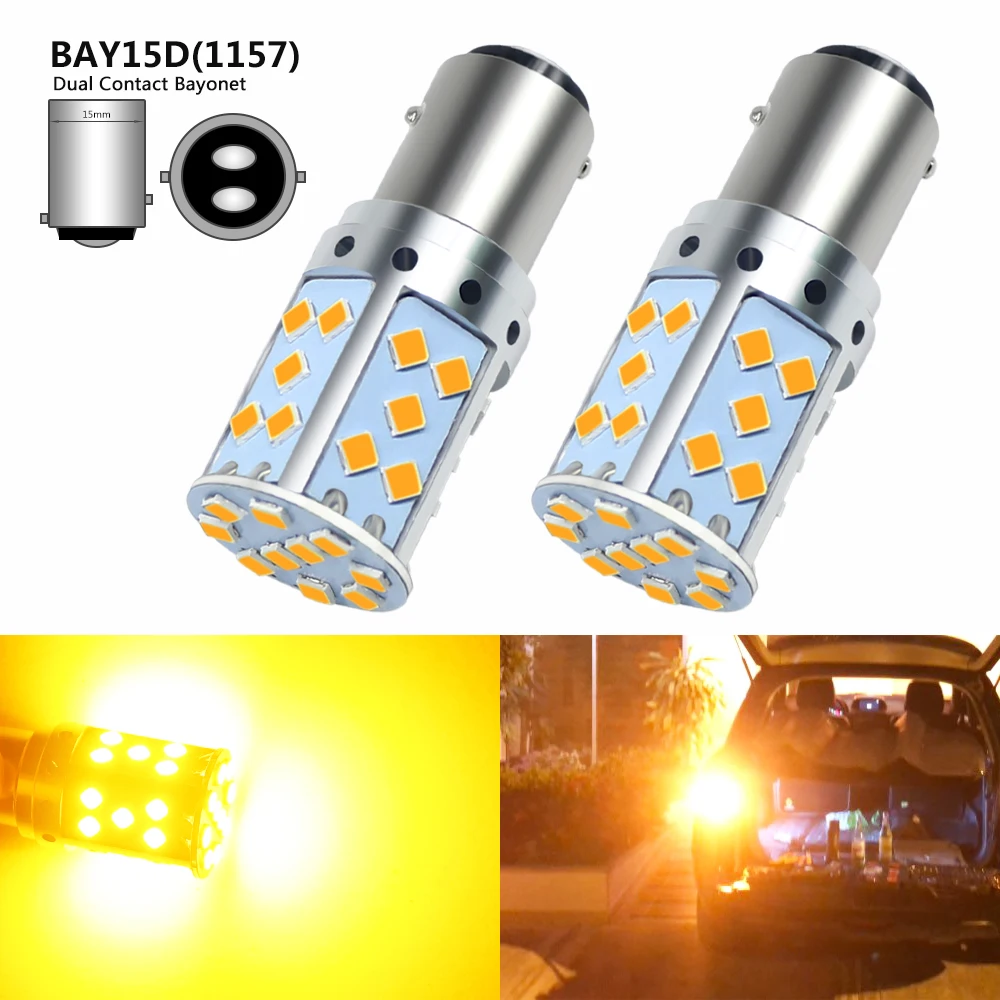 BOODLIED BAY15D 1157 P21/5 Вт Светодиодный 3030 SMD 35 светодиодный авто светильник желтый s лампы