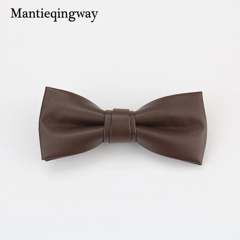 Mantieqingway строгая Деловая одежда костюм галстук-бабочка для мужчин s PU кожаный