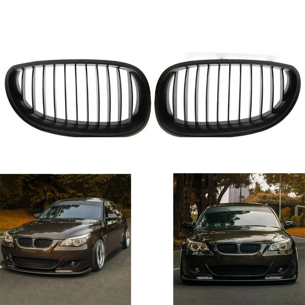 Матовая Черная передняя Спортивная решетка для BMW E60 E61 2003 2004 2005 2006 2007 2008 2009 M5 525i 528i