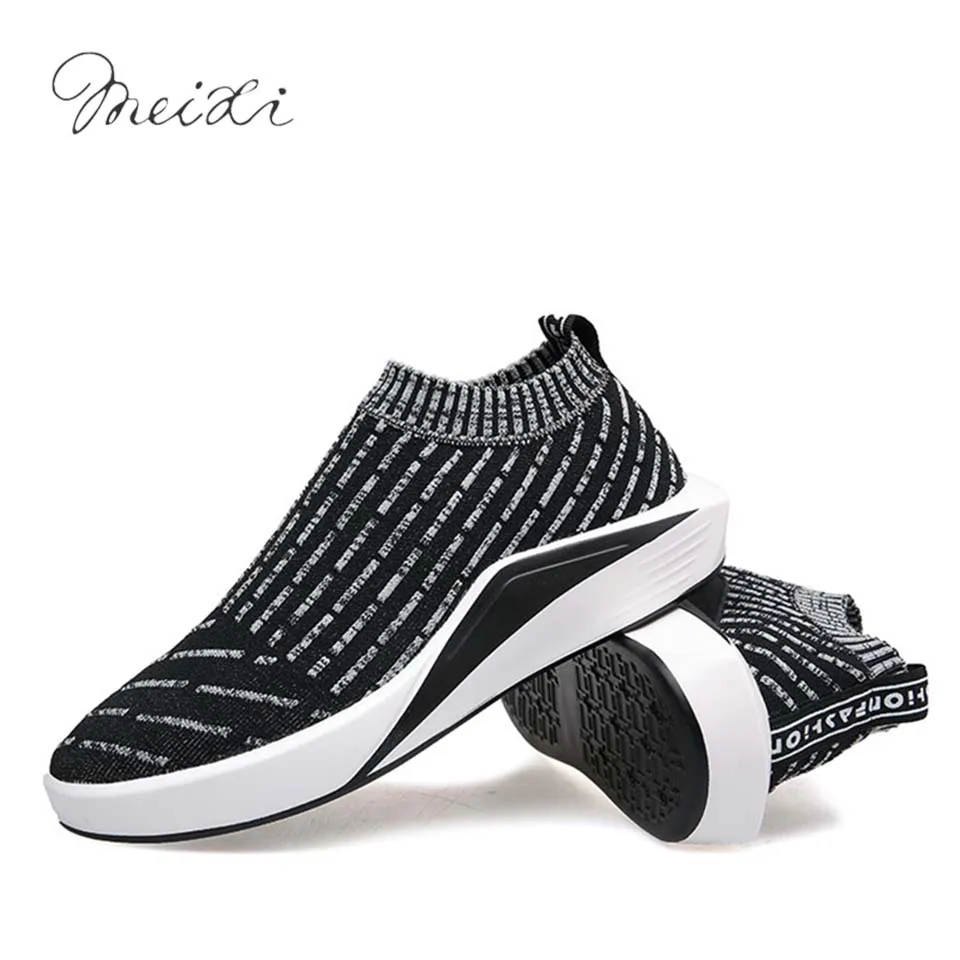 Meixi men's sock flyknitlys running shoes for men summer sneakers male sport man 2017 zapatillas | Спорт и развлечения
