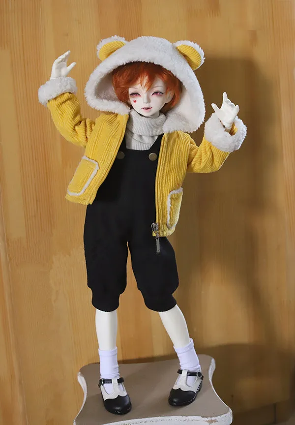 Желтый комбинезон с медвежьей шапкой 1/4 1/6 BJD аксессуары для кукольной одежды