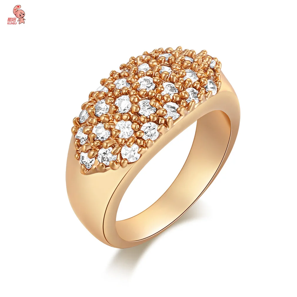Xiroho золото CZ Обручение Star Большой Кристалл Золотой Кольца для Для женщин