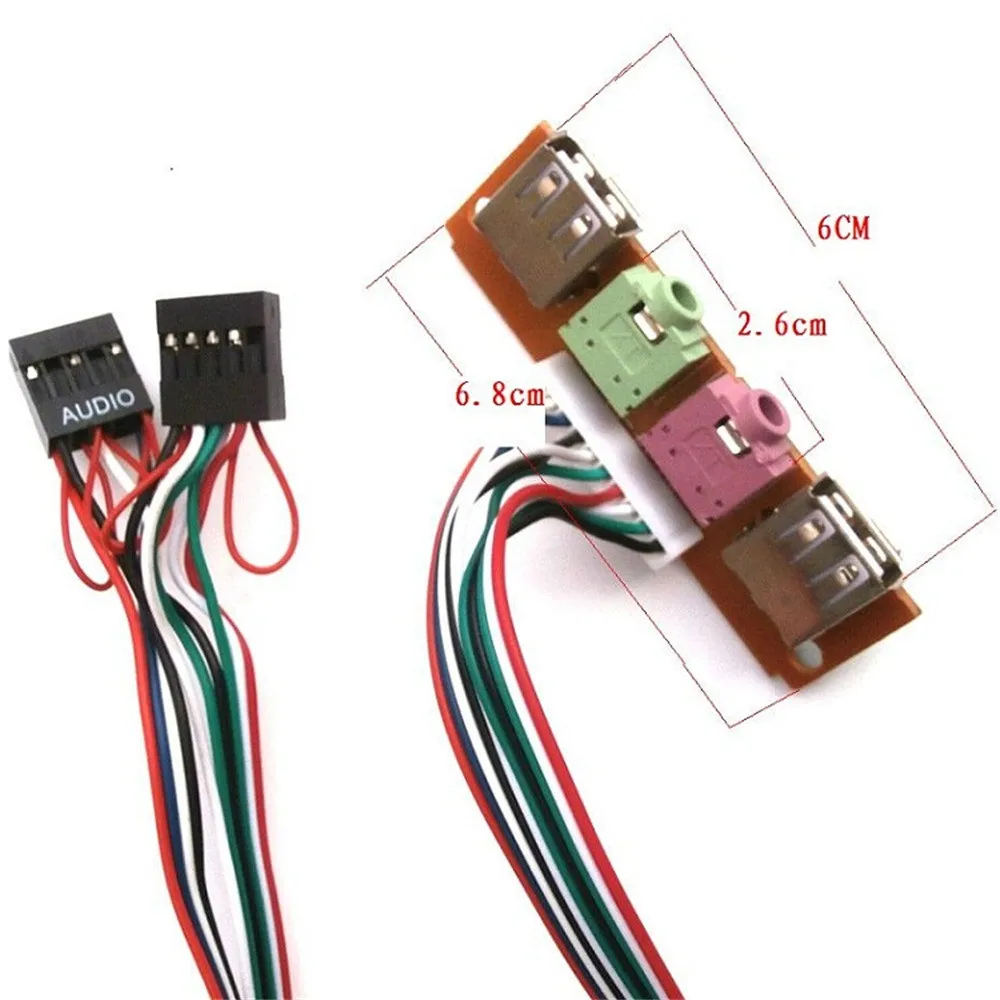 2 USB PC чехол для компьютера 6 8 см Передняя панель аудио порт микрофон наушники