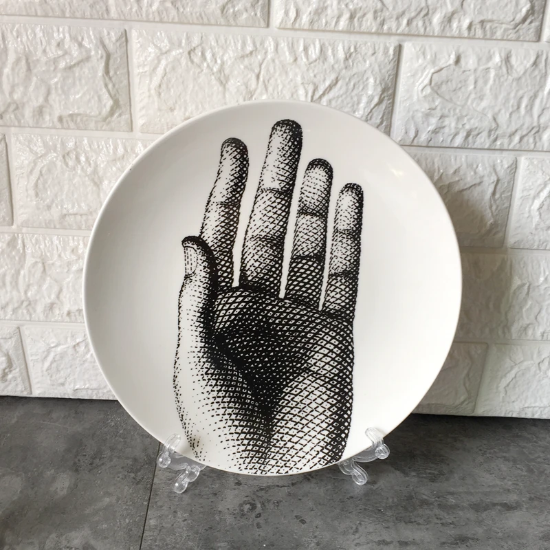 Декоративные тарелки Fornasetti с держателем, декоративные керамические Hogar Manualidades Fornasetti, фарфоровые настенные тарелки