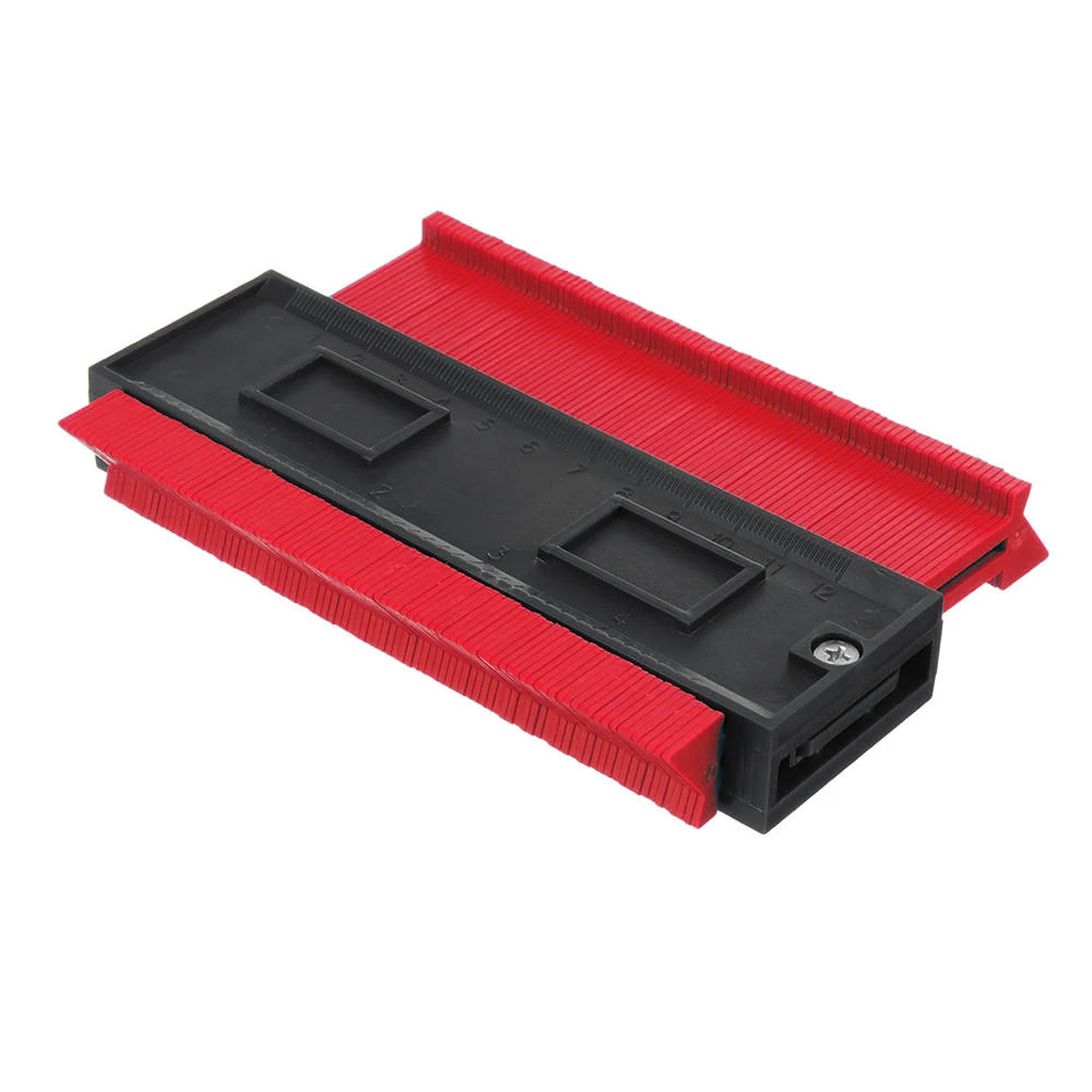 RED Plastic Profile Copy Gauge Contour Gauge Duplicator Standard 5"/125mm Width Wood Marking Tool Tiling Laminate Tiles General Tool - Цвет: RED