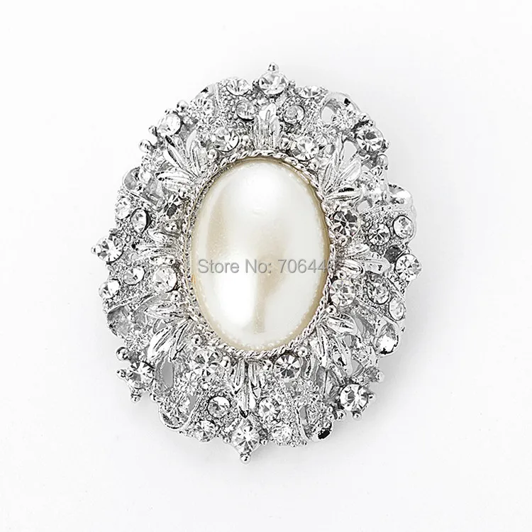 Винтажная серебряная брошь в античном стиле 2 дюйма с овальным камнем и жемчугом
