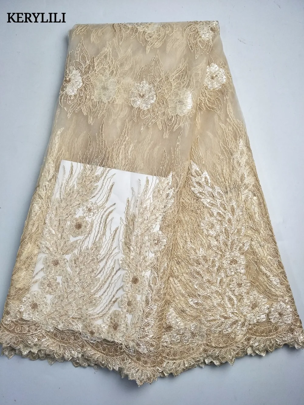 KER YLILI синий черный белый африканский тюль кружевная ткань 2017 высококачественные